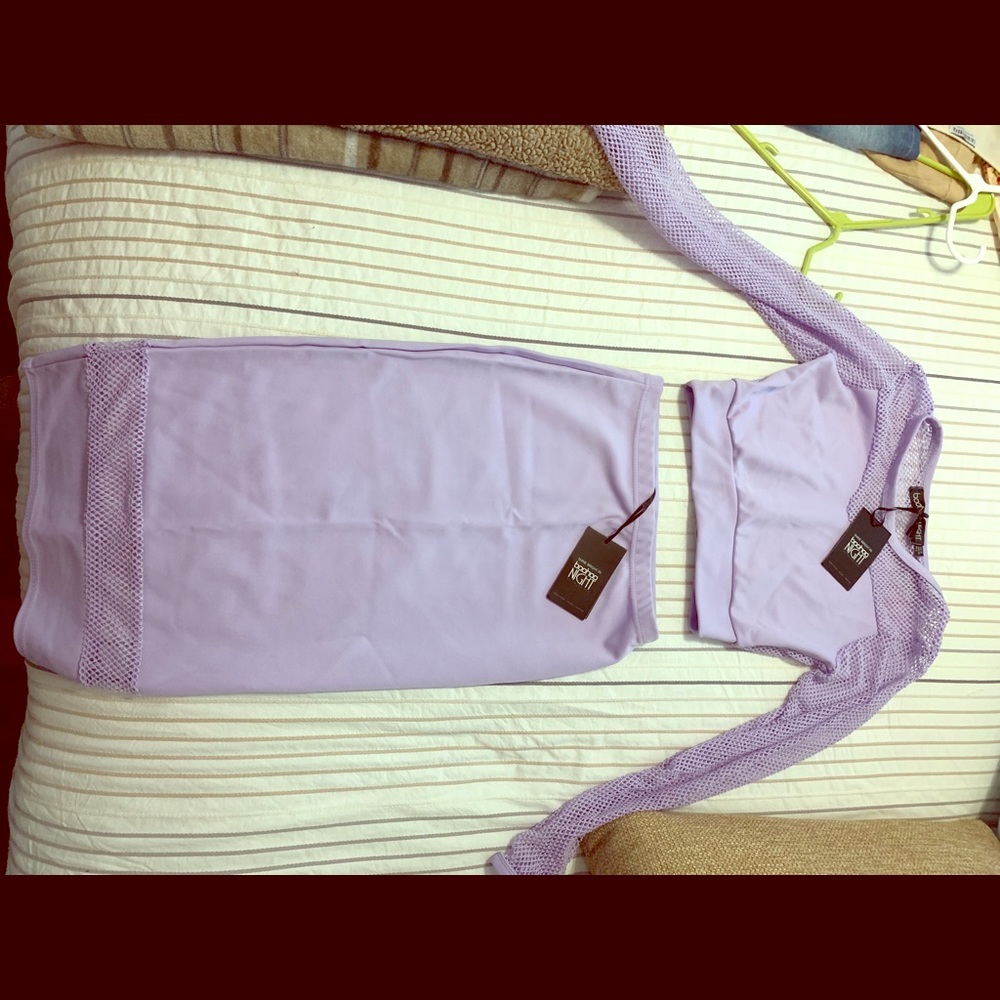 Purple Fishnet  two piece set